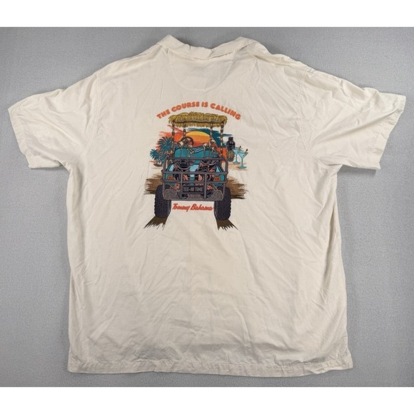 Tommy Bahama Other - Mens 3XL Tommy Bahama The Course is Calling Golf Themed Camp Shirt 100% Silk